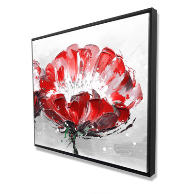 Two Wild Flowers on Gray Background | Framed Canvas Art