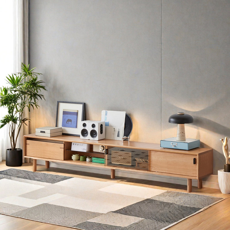 Meuble télé minimaliste en bois massif
