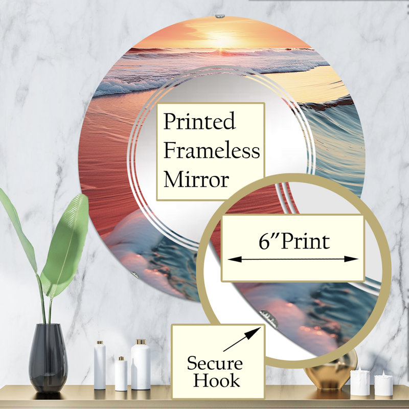 Varsi - Miroir mural rond, 32 po x 32 po
