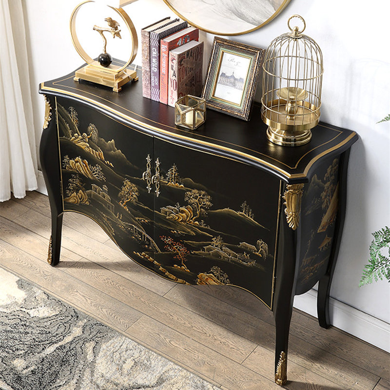 Armoire décorative vintage peinte à la main