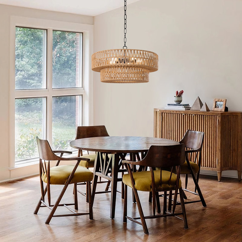 Caytlen Iron 5-Light Chandelier, Noir mat