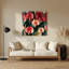 Art mural botanique en métal rouge Anthurium-863866588