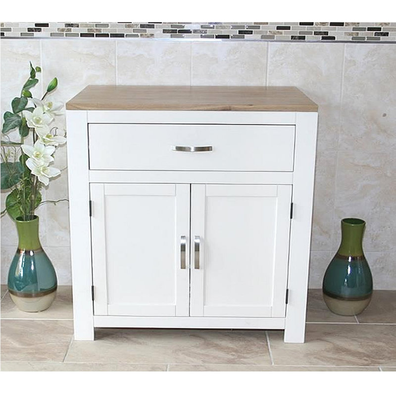 Ximena Solid Wood Bathroom Cabinet, Cream