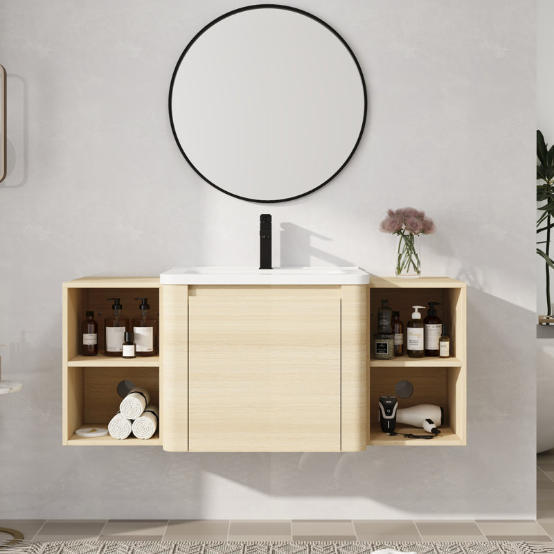 Ensemble de meuble-lavabo simple 48 po avec comptoir en céramique, 48"