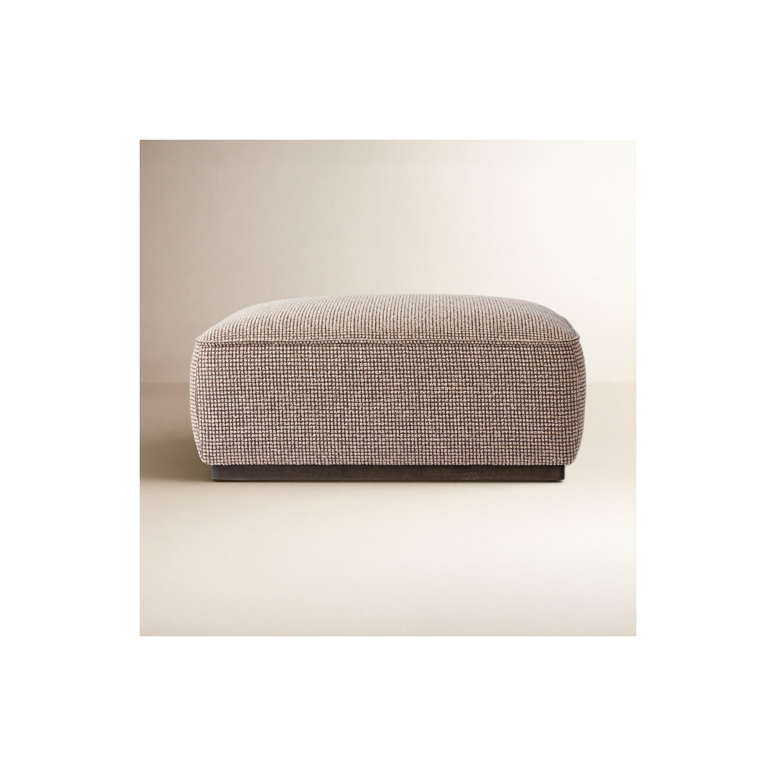 Anastas 36" Square Upholstered Ottoman, Barrow Taupe Polyester Blend