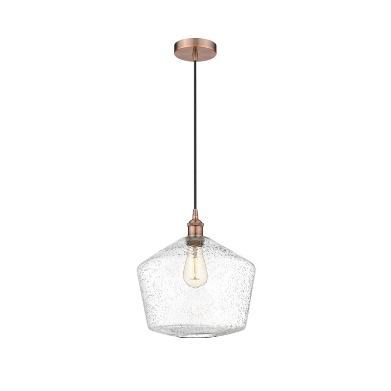Luminaire suspendu simple à 1 lumière Gabbie, Cuivre antique