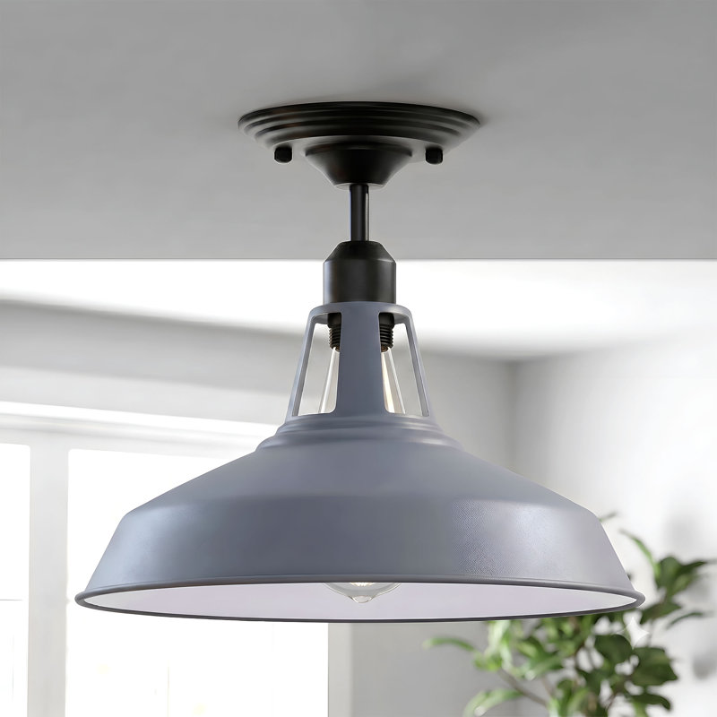 Lina Semi Flush Mount, Black, Grey