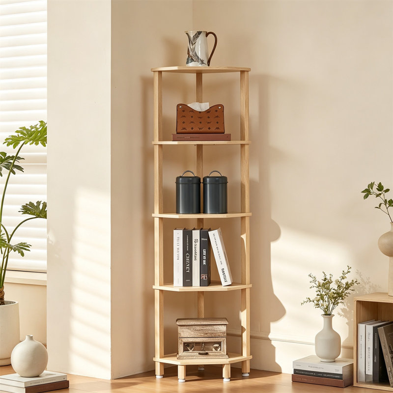Corner Shelf, the ultimate space saving corner stand - stability, style, and versatility, Natural