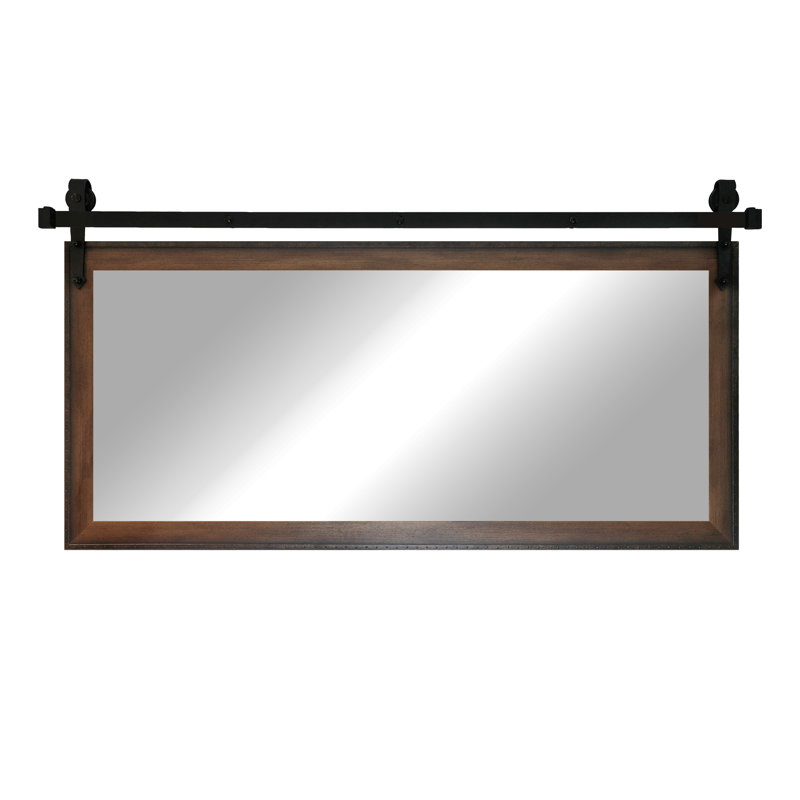 Lanphear Solid Wood Frame Rectangle Wall Mirror, 31" H x 66" W