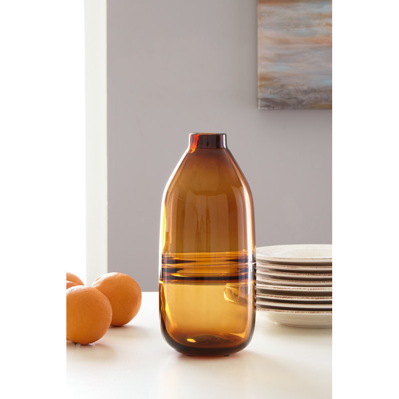 Vase de table en verre Jasey, Jaune, H 12,01 po x l 5,31 po