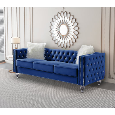 Egidia 83.07'' Velvet Sofa
