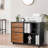 3 Drawer File Cabinet with Lock, Wood Rectangular File Cabinets for Home Office, Rolling File Cabinet with Open Shelves, Letter Filing Cabinet, Black & Brown