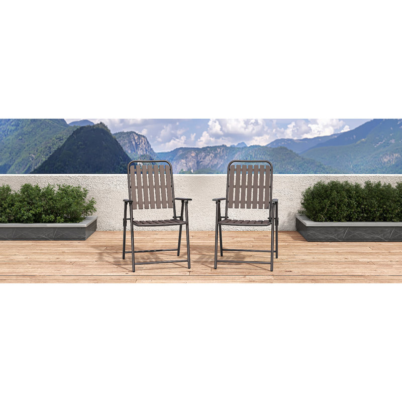 Chaise d'extérieur d'une capacité de 350 lb, résistance aux intempéries, assemblage nul, support pliable pour petits espaces, remise et abri