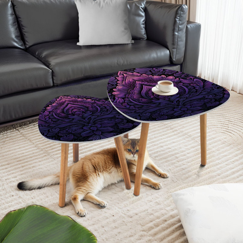 Ensemble de 2 tables basses gigognes Triangle