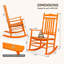 Chaise berçante de patio orange en bois massif-1945240003