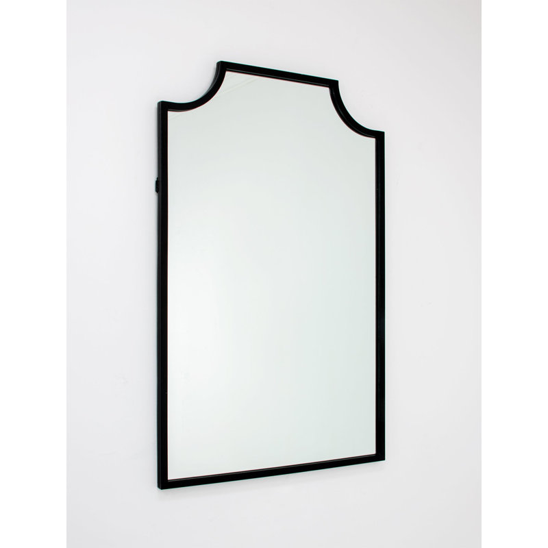 Altu Flat Metal Wall Mirror, Black Leaf