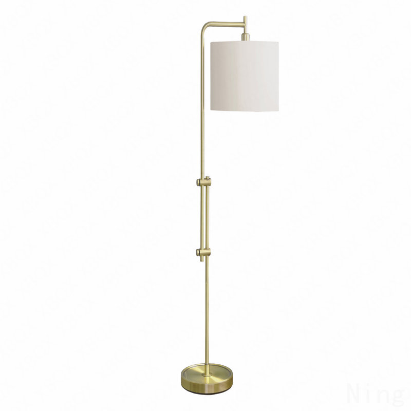 Lighting, 63"H, Floor Lamp, Brass Metal, Ivory / Cream Shade, Contemporary
