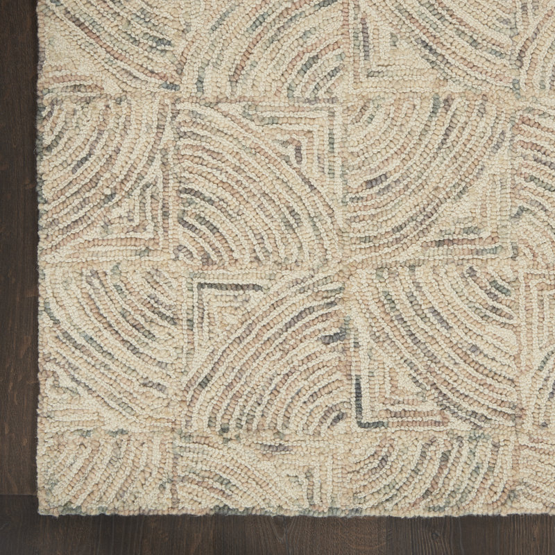 Tapis ivoire fait à la main Jodie, Rectangle 8 pi x 10 pi 6 po