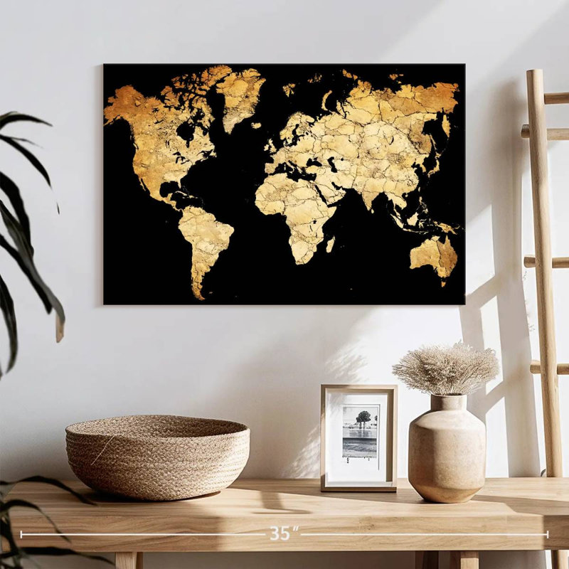 Soil World Map Canvas Print, H 16 po x l 24 po x P 1,25 po