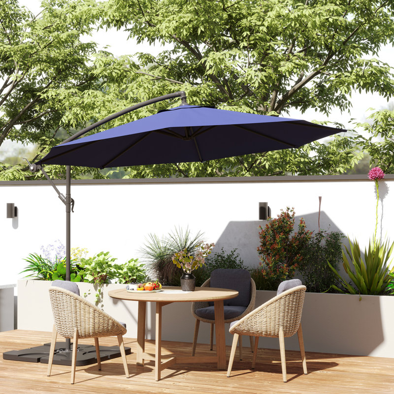 Parasol de jardin de 9,6 pi avec parasol Banana Cantilever