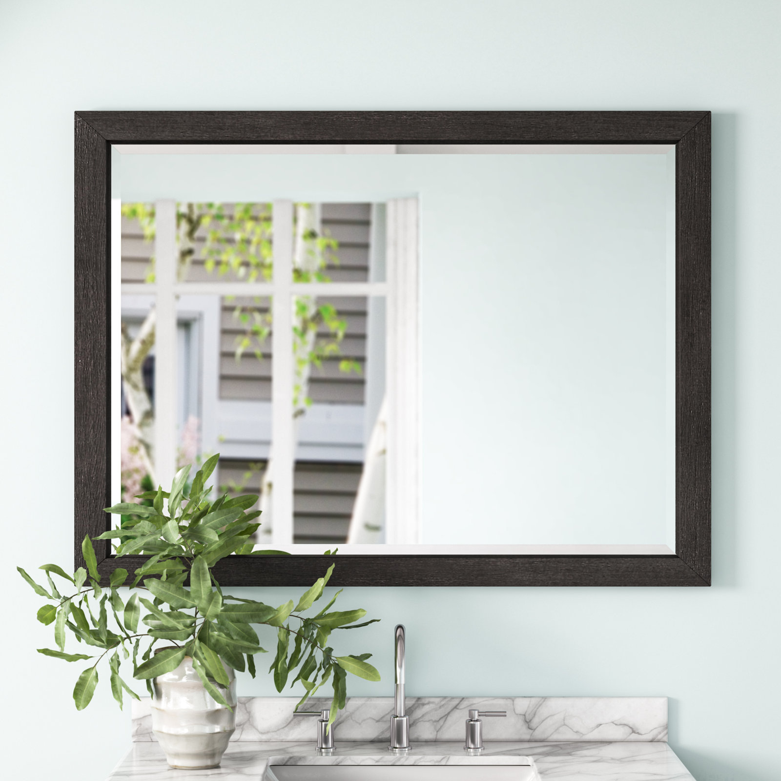 Eloise 48" Accent Mirror, Basalt Gray