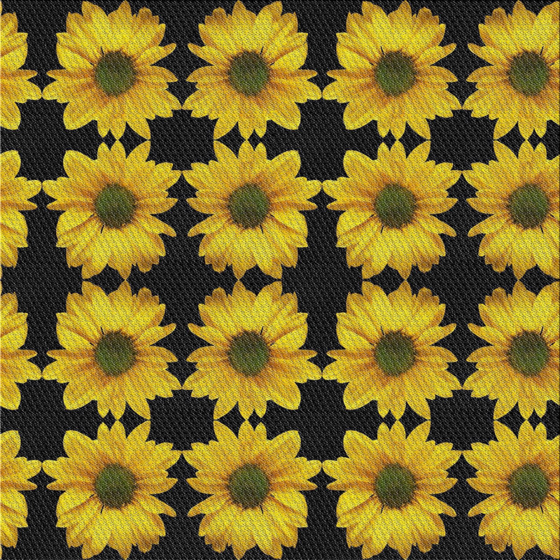 Tapis jaune / noir Power Loom, Carré 5 pi