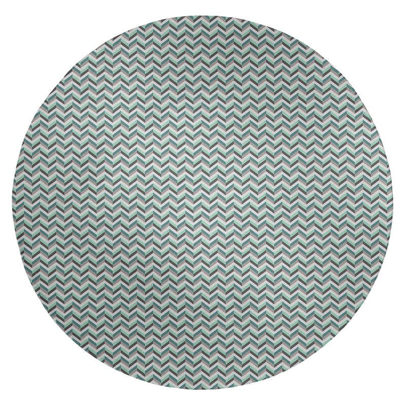 Chenille Chevron Indoor Rug, Round 5'