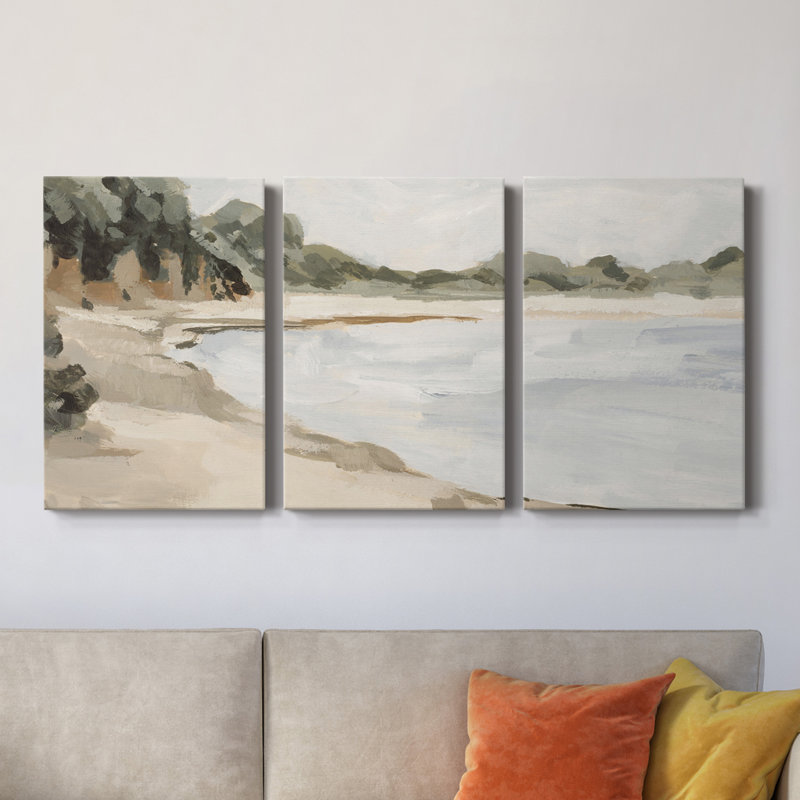 Bluff Bay II - Toile tendue avec châssis de qualité supérieure - Prêt à être accroché, H 60 po x l 120 po x P 1 po