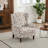 Modern Accent Chair With Retro Wood Legs, Comfy Upholstered Armchair Design Single Sofa Chair For Living Room Bedroom Office - Floral