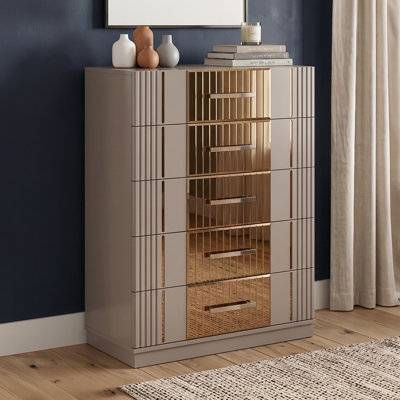 Frum Signature Bedroom Set in River sand with Gold Accents