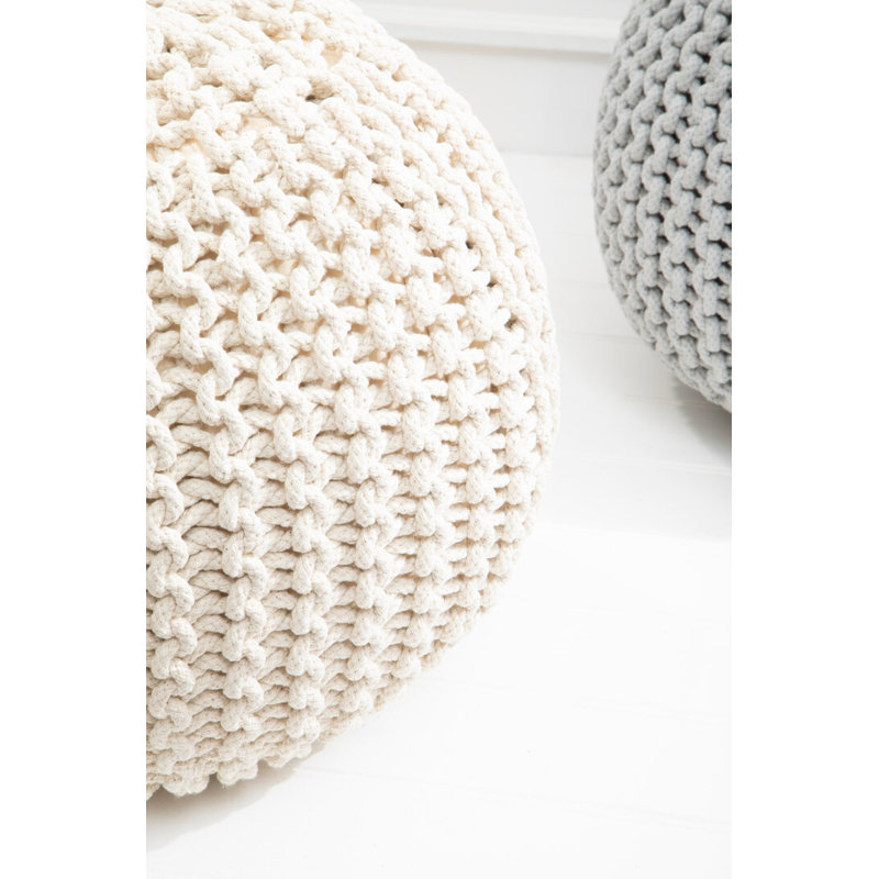 50cm Wide Pouffe Ottoman, Cream