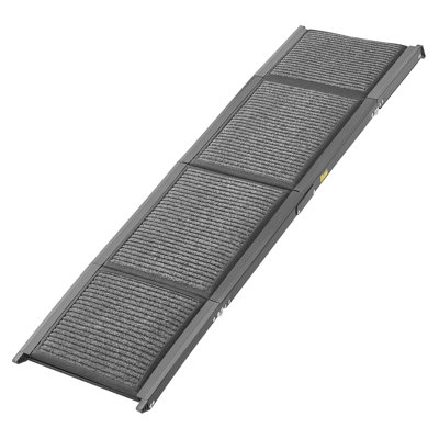 Rampe pour chien pour voiture, L 71 po x l 17 po, rampe pliante pour chien de taille moyenne et grande pesant jusqu'à 250 lb, rampe d'escalier pour animal de compagnie avec surface en tapis en feutre antidérapant, rampe pour voiture d'extérieur portable pour VUS et camion
