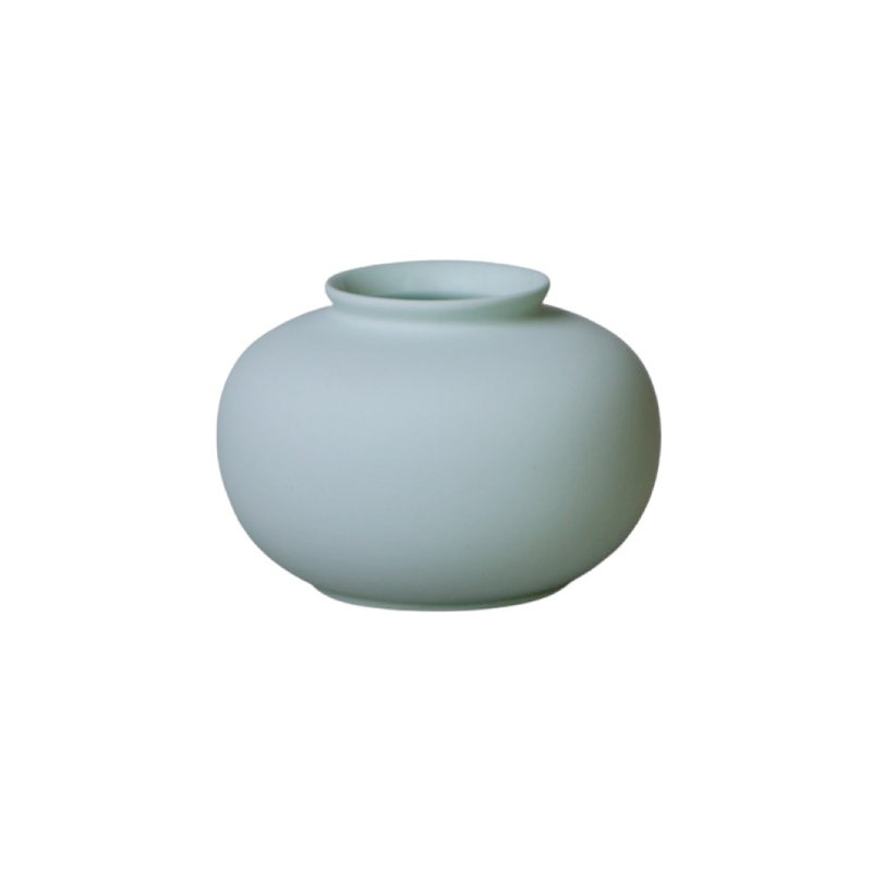 Matte Porcelain Mini Apple Vase, Mint