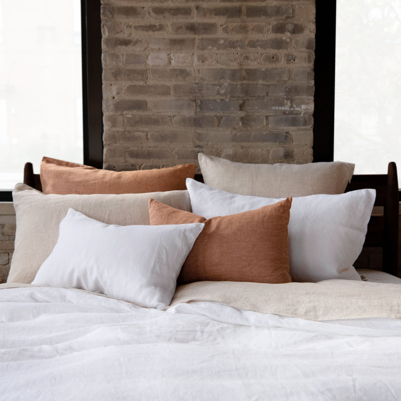 Putty Heather 100% French Linen Standard Pillowcase Set
