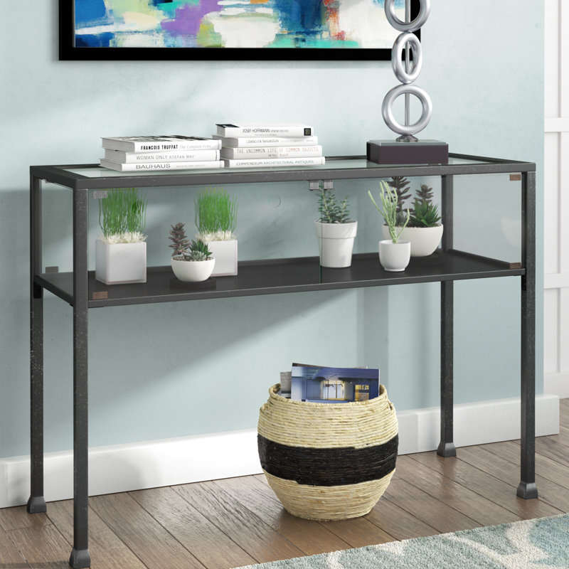 Tarakan 42.5'' Glass Top Console Table