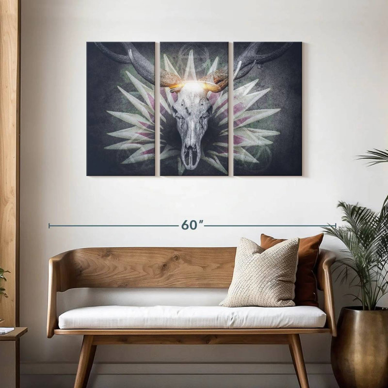 Hitzel Devil Deer Skull, 28" H x 45" W