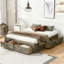 Wood Bed with 6 Storage Drawers-470964762-470964761