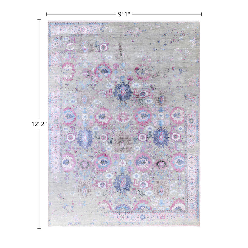 Overdyed One-of-a-Kind 9' 1" X 12' 2" Hand Knotted Area Rug