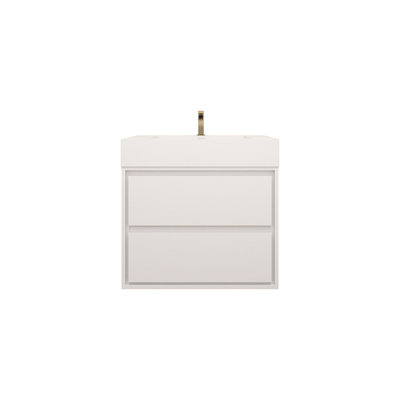 Victoria 30" Glossy White Wall Mounted Modern Vanity With Acrylic Sink