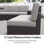  Ensemble de meubles de patio 6 pièces, ensemble de conversation modulaire en rotin noir-714796607-714796606
