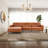 Ella L-Shaped Cognac PU Leather Left Sectional Couch
