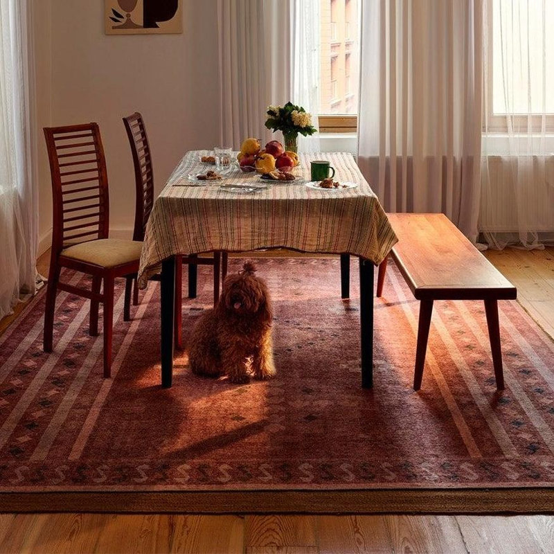 Djembe Easy Care Rug, Berry, 6'3" x 9'2"