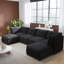 Ensemble canapé-lit d'angle modulaire Nestora avec rangement dissimulé et siège flexible-134185576