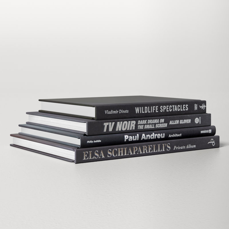 Decorative Books - Onyx & Silver Coffee Table Stack - 4 Black Books