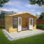 16ft x 10ft Retreat Log Cabin UPVC Windows & Doors (44mm)-105863295