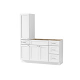 Disar 60'' Single Bathroom Vanity With Left Tall Linen Cabinet Dovetail Solid Wood Drawer Base Only