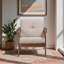 Chaise d'appoint rembourrée en bois massif et tissu Burnsdale, H 29,53 po x l 27,95 po x P 33,07 po