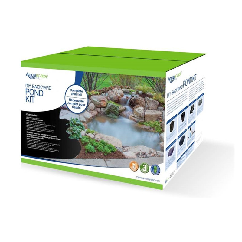 6' x 8' Black DIY Backyard Pond Kit with Pump