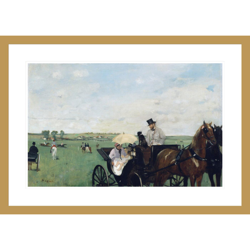 «At the Races in the Countryside» par Edgar Degas, impression giclée encadrée, H 21,07 po x l 29,5 po