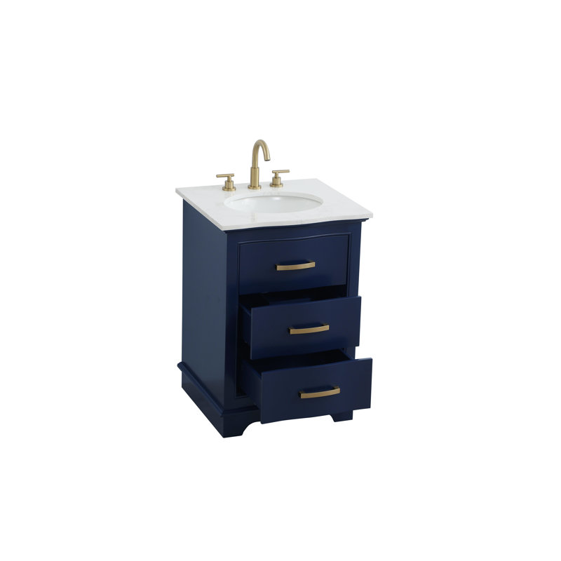 Meuble-lavabo simple 24 po Knox, Bleu